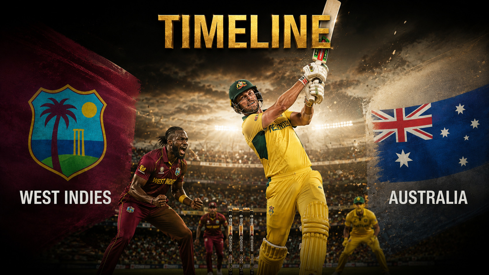 West Indies Cricket Team Vs Australian Men's Cricket Team Timeline