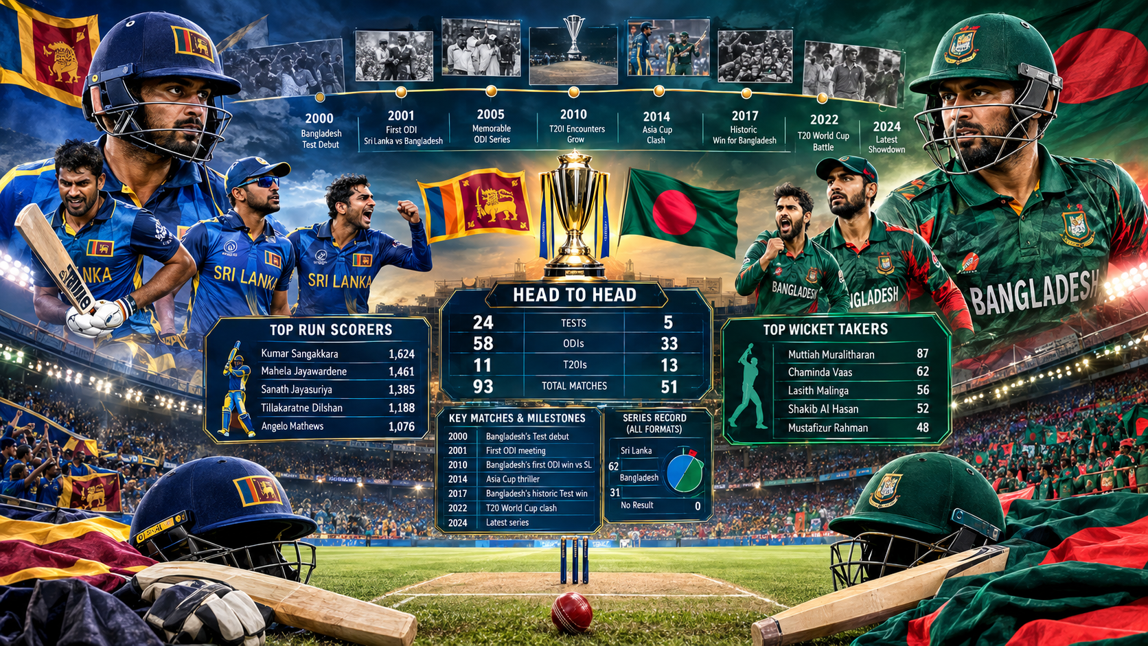 Sri Lanka National Cricket Team Vs Bangladesh National Cricket Team Timeline